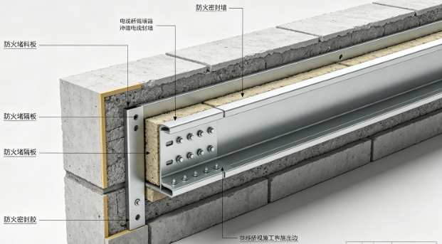 福建桥架穿墙 / 穿楼板防火封堵做法